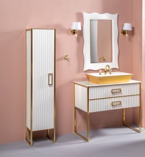 Пенал Armadi Art Monaco 170см белый/золото 868-WG